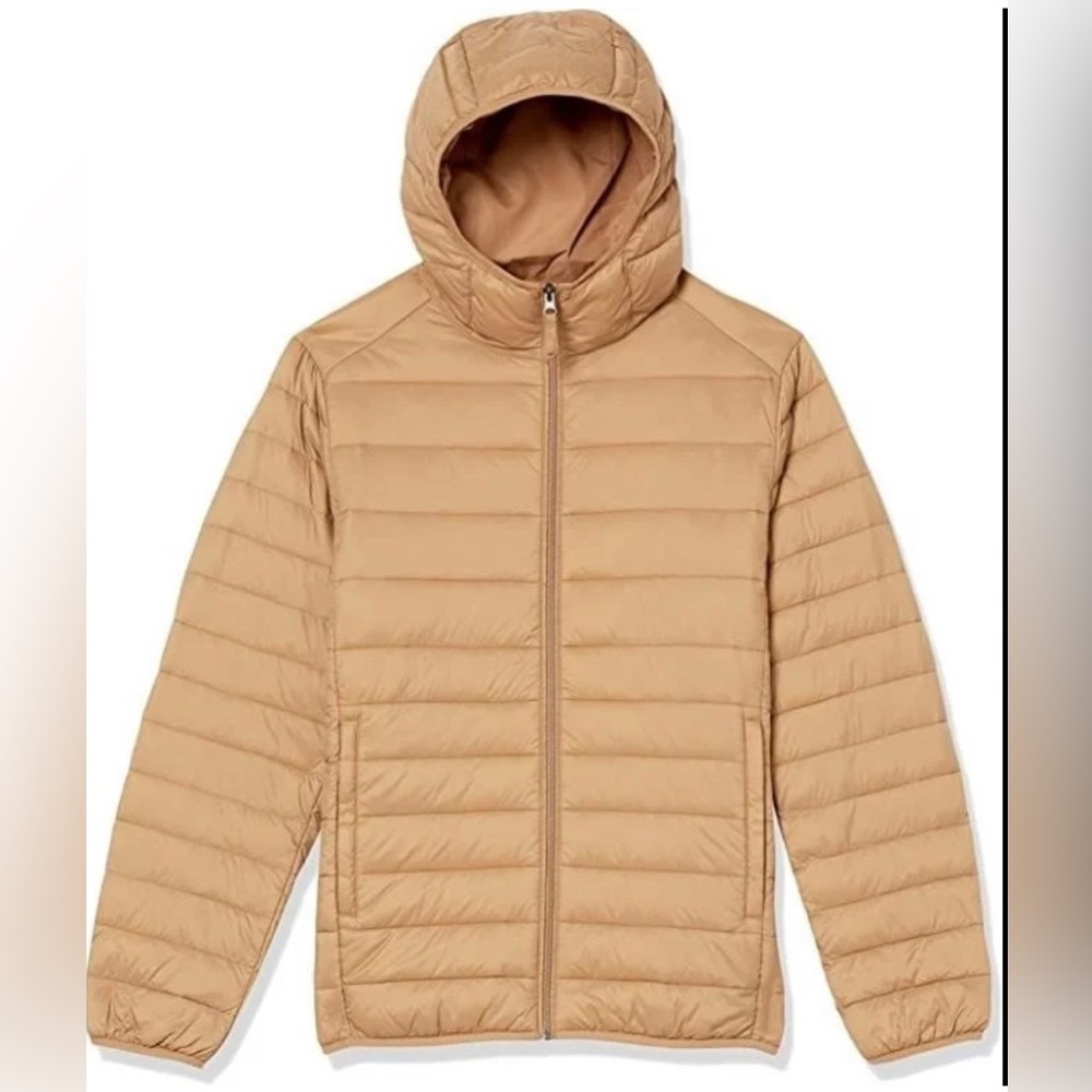 MEN'S LIGHTWEIGHT HOODED PUFFER JACKET - MEDIUM